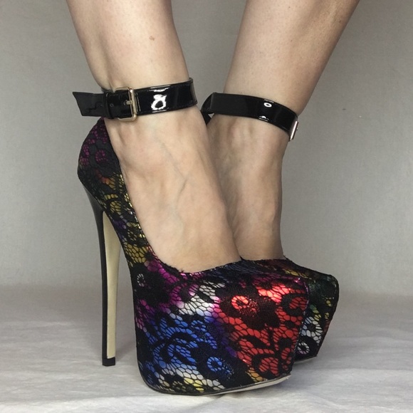 Shoes - NEW Multi Colored 6 in. Stiletto Heels